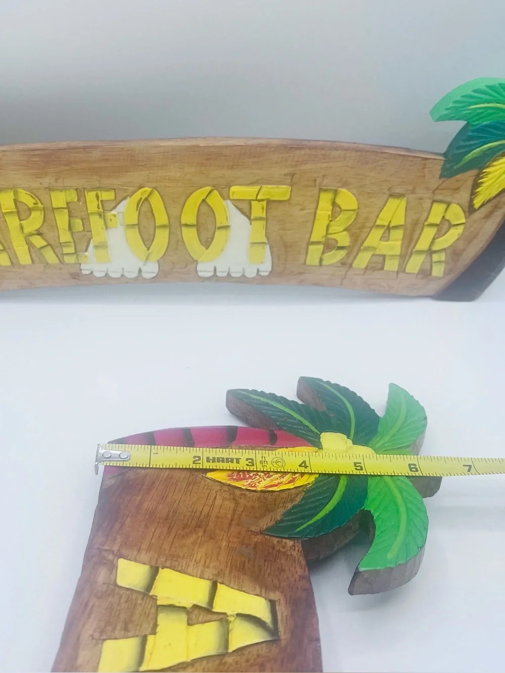 Aloha & Barefoot Bar Signs 22”L with Palm Trees - Welcome & Bar Sign